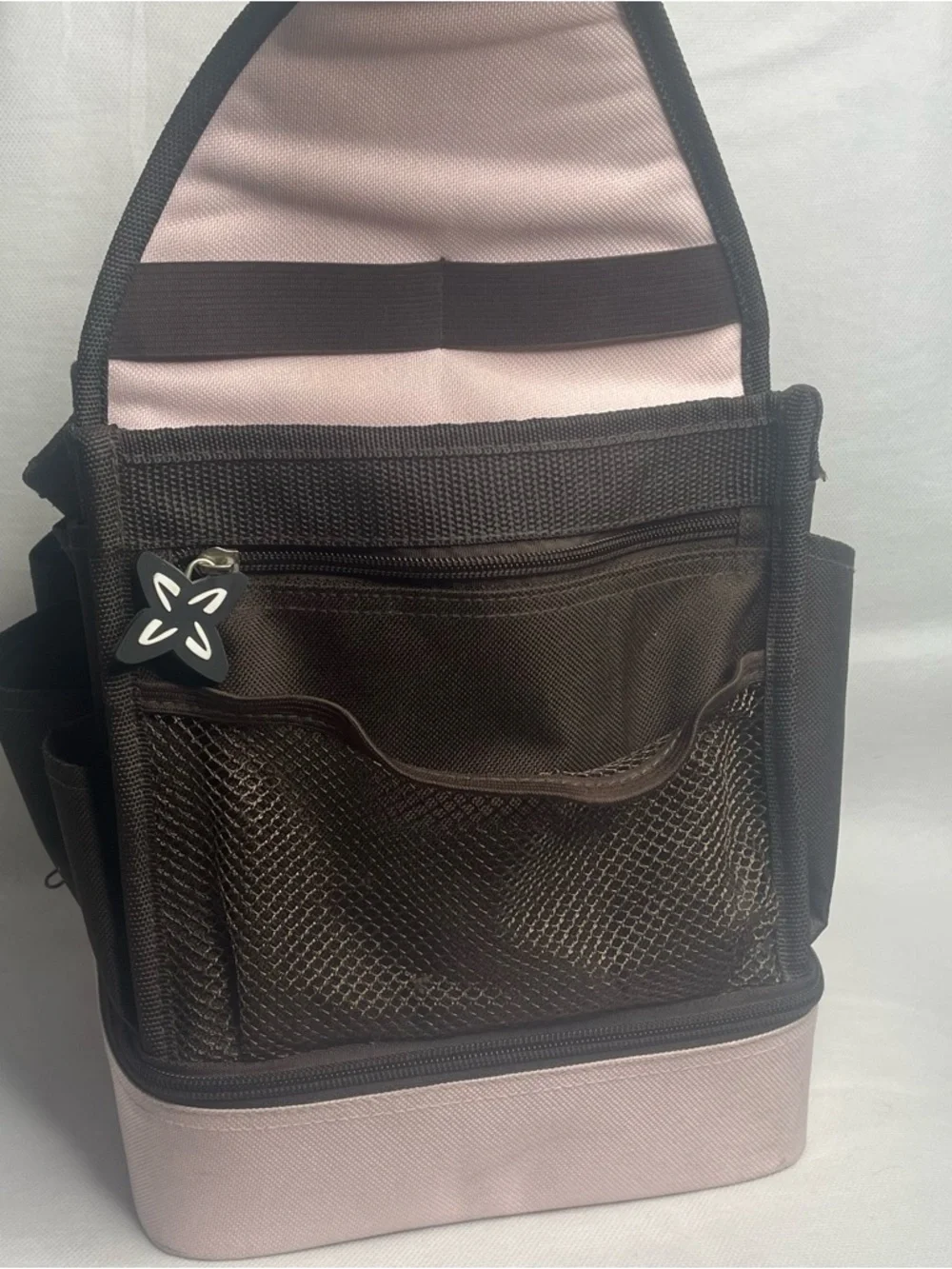 Original Tote-Ally Cool On The Go Craft Tote Tray Multi-Pockets Clip Pink/Brown
